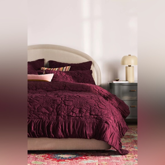 Anthropologie Other - Anthropologie Dahlia Cotton Jersey Floral Quilt King